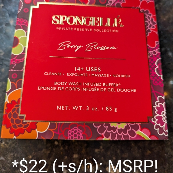 NWT 😍🧴SPONGELLE🧴😍 BERRY🍓BLOSSOM🍓BODY🍓SPONGE (PRIVATE RESERVE x1) ONLY $11 - Picture 3 of 7
